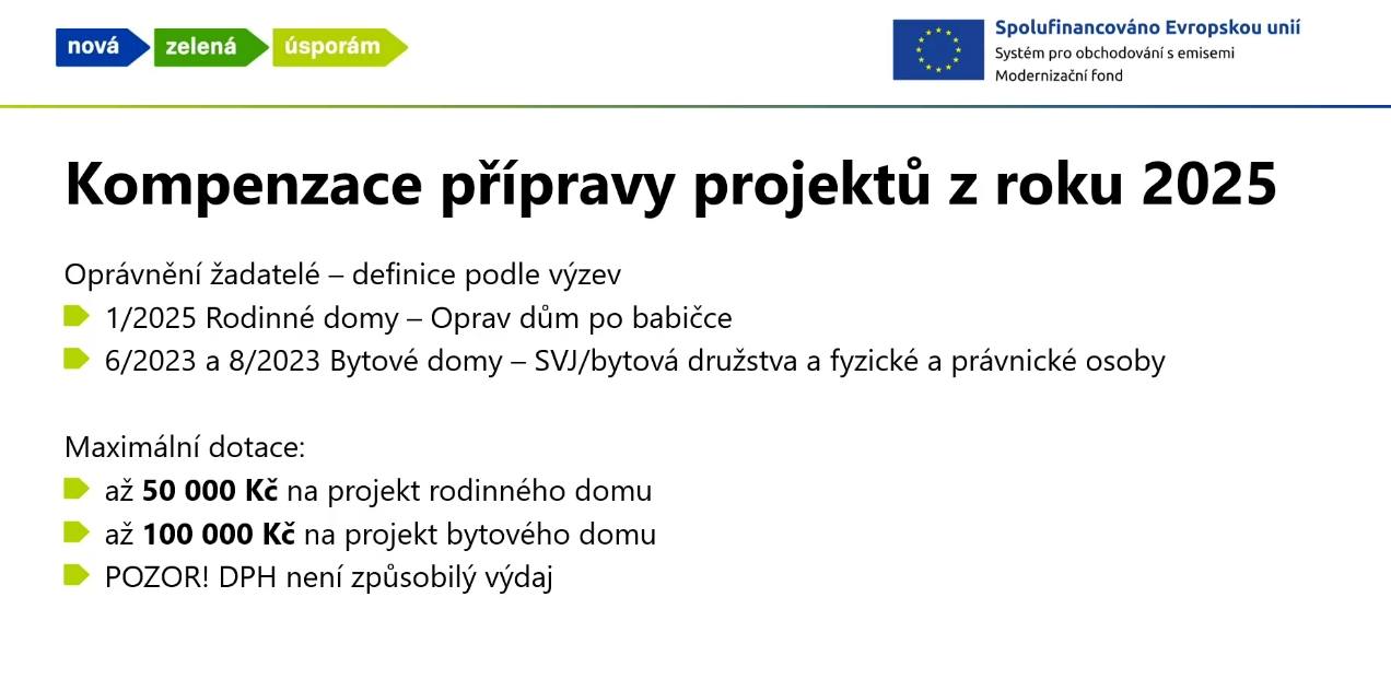 🔋NZÚ: Informace o výzvě týkající se kompenzace přípravy projektů z roku 2025. Vše podstatné přináší 