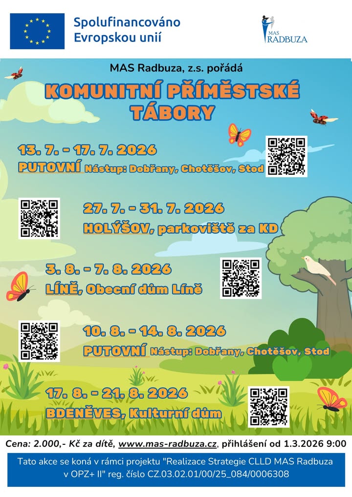 😍 Komunitní příměstské tábory MAS Radbuza, z.s. 👇

Slyšíte to? 🗣️ Léto volá! A s ním i naše komunitn